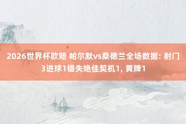 2026世界杯欧赔 帕尔默vs桑德兰全场数据: 射门3进球1错失绝佳契机1, 黄牌1