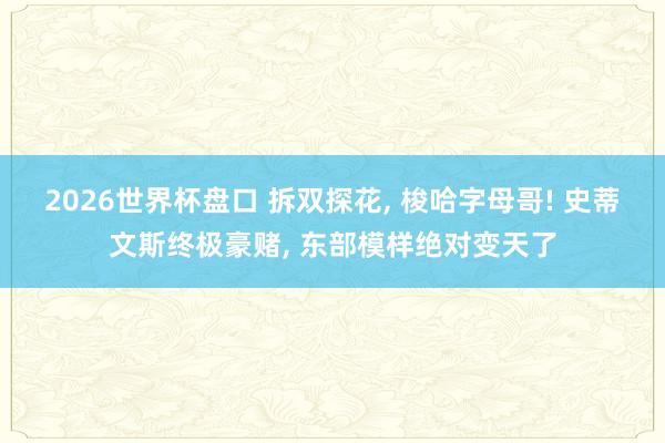 2026世界杯盘口 拆双探花, 梭哈字母哥! 史蒂文斯终极豪赌, 东部模样绝对变天了