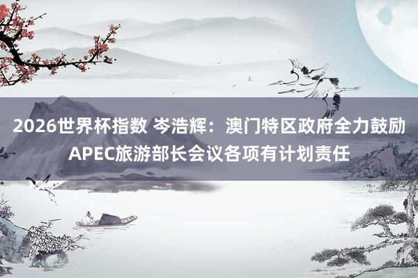 2026世界杯指数 岑浩辉：澳门特区政府全力鼓励APEC旅游部长会议各项有计划责任
