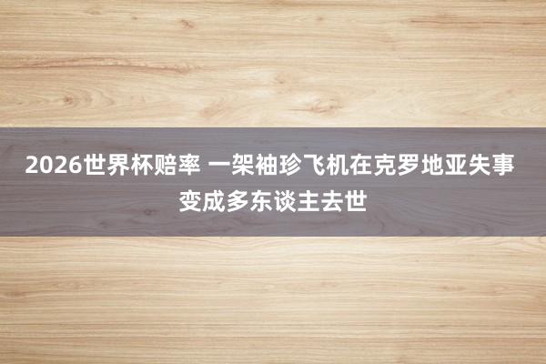 2026世界杯赔率 一架袖珍飞机在克罗地亚失事 变成多东谈主去世