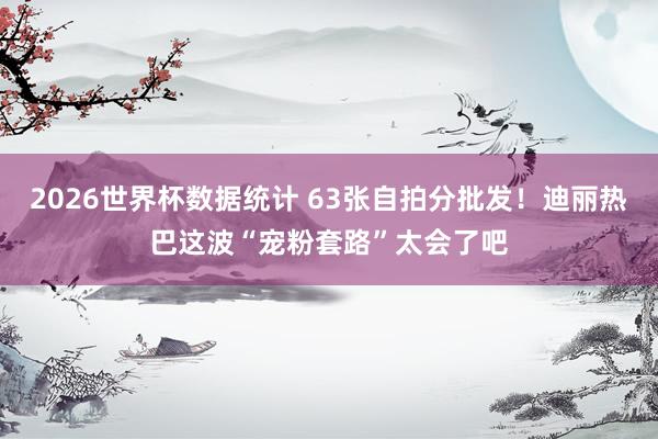 2026世界杯数据统计 63张自拍分批发!迪丽热巴这波“宠粉套路”太会了吧