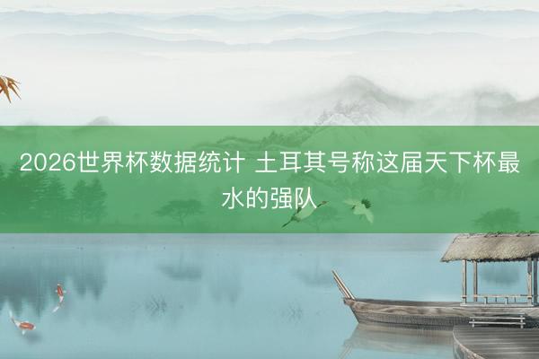 2026世界杯数据统计 土耳其号称这届天下杯最水的强队